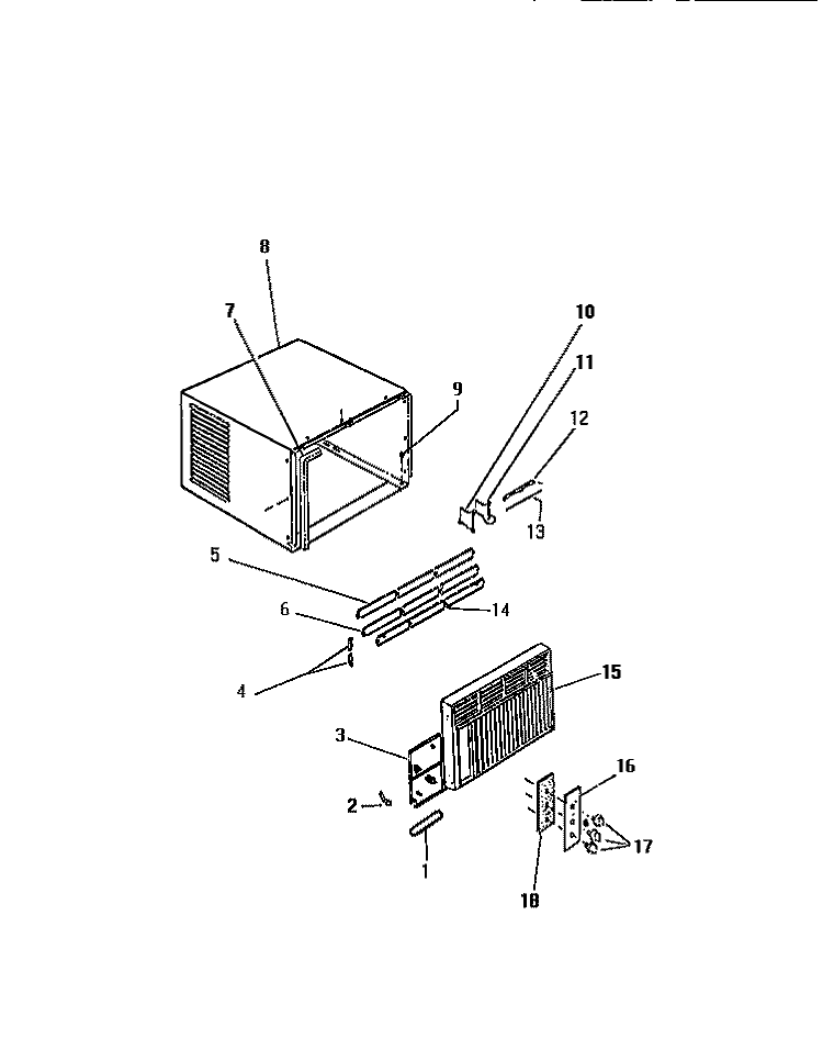 CABINET, FRONT, WRAPPER Diagram and Parts List for MH413A1QA  Kelvinator Air Conditioner