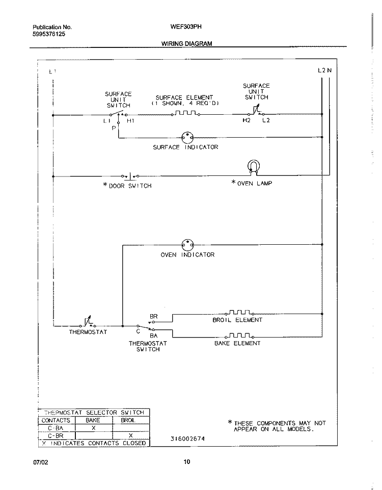 WIRING DIAGRAM Diagram and Parts List for WEF303PHDB  Westinghouse Range