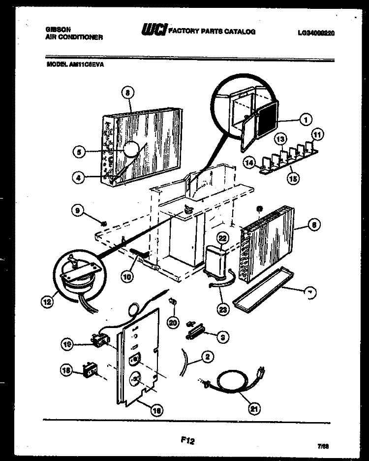 ELECTRICAL PARTS Diagram and Parts List for AM11C6EVA  Gibson Air Conditioner