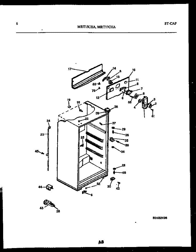 CABINET PARTS Diagram and Parts List for MRT15CHAAD0  Uni Refrigerator