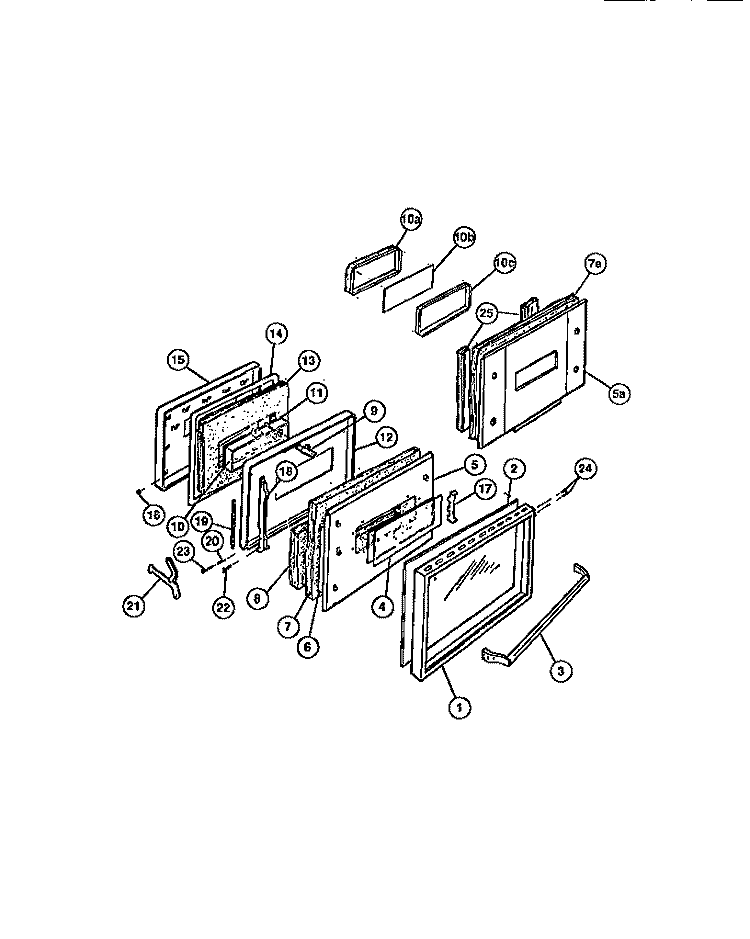 DOOR Diagram and Parts List for KS860GDD5  Frigidaire Range