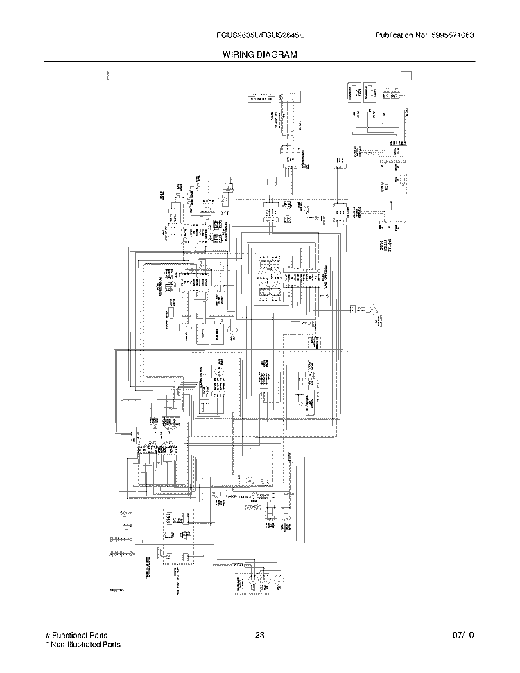 WIRING DIAGRAM Diagram and Parts List for FGUS2635LP0  Frigidaire Refrigerator