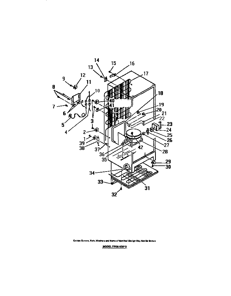 COMPRESSOR, CONDENSER Diagram and Parts List for FPIM18ML3  Frigidaire Refrigerator