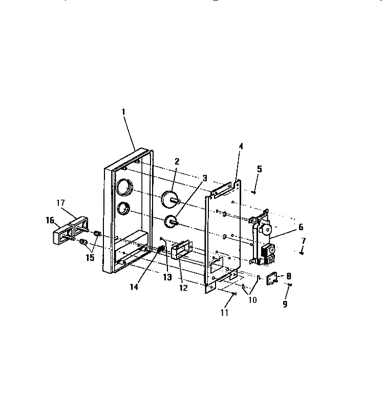 CONTROL PANEL Diagram and Parts List for KM170HXM  Frigidaire Microwave