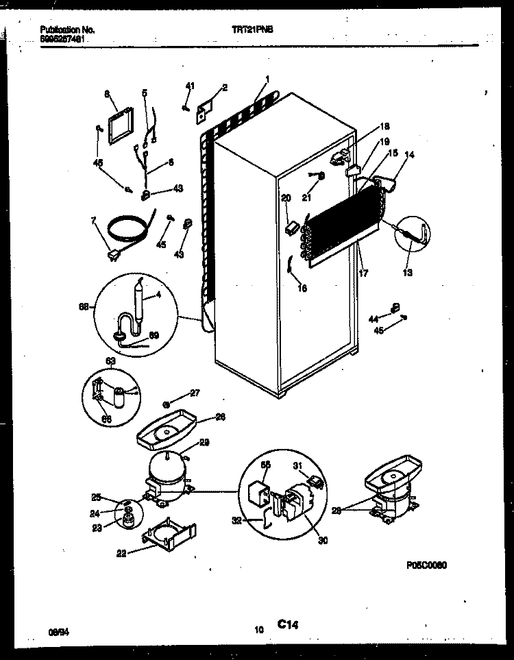 SYSTEM AND AUTOMATIC DEFROST PARTS Diagram and Parts List for TRT21PNBD0  Tappan Refrigerator