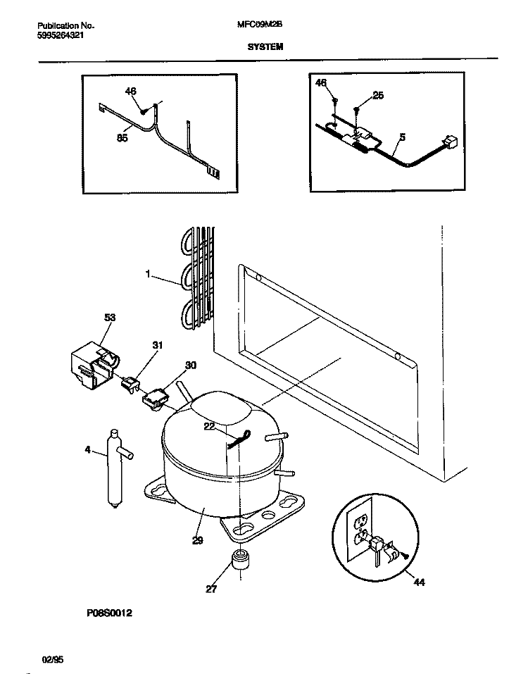 SYSTEM Diagram and Parts List for MFC09M2BW1  Uni Freezer