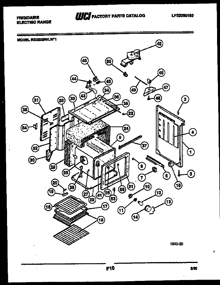 BODY PARTS Diagram and Parts List for REGS39WLL1  Frigidaire Range