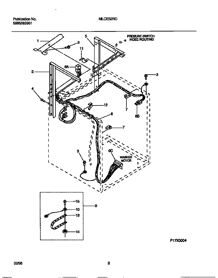 DRYER - BRACKET Diagram and Parts List for MLCE52RCS0  Tappan Washer