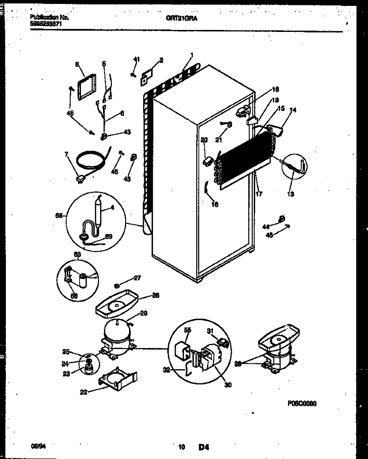 SYSTEM AND AUTOMATIC DEFROST PARTS Diagram and Parts List for GRT21GRAD0  Gibson Refrigerator