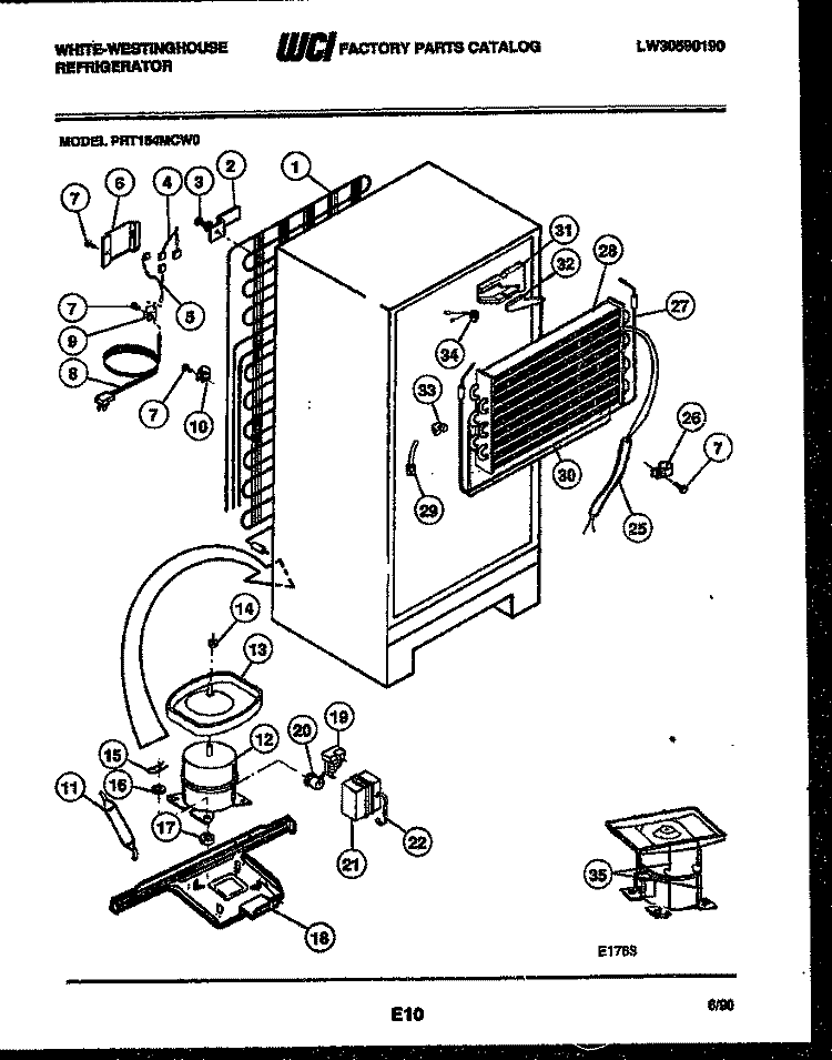 SYSTEM AND AUTOMATIC DEFROST PARTS Diagram and Parts List for PRT154MCD0  Frigidaire Refrigerator