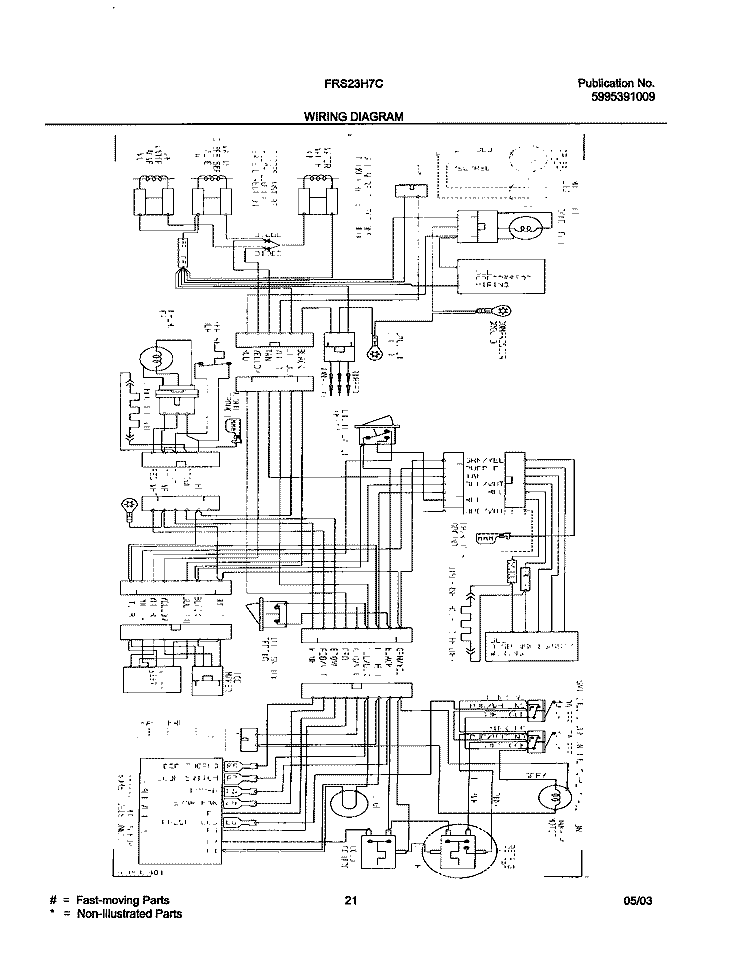 WIRING DIAGRAM Diagram and Parts List for FRS23H7CQ0  Frigidaire Refrigerator