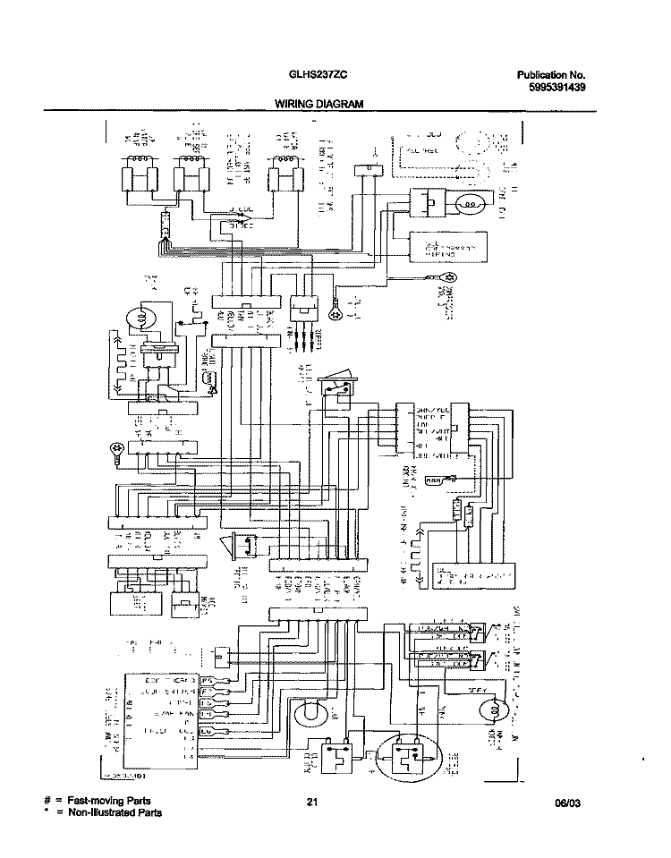 WIRING DIAGRAM Diagram and Parts List for GLHS237ZCQ0  Frigidaire Refrigerator