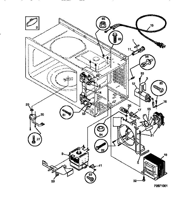 FUNCTIONAL Diagram and Parts List for SMS107T1B1  Tappan Microwave