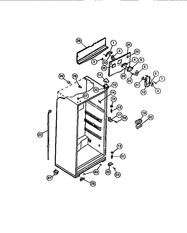 INTERIOR FREEZER COMPARTMENT Diagram and Parts List for FPDA18TPLL0  Frigidaire Refrigerator