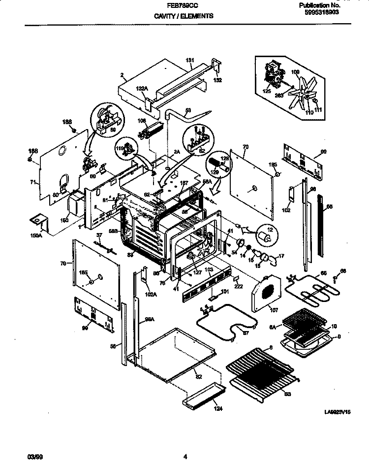 BODY Diagram and Parts List for FEB789CCSG  Frigidaire Wall Oven