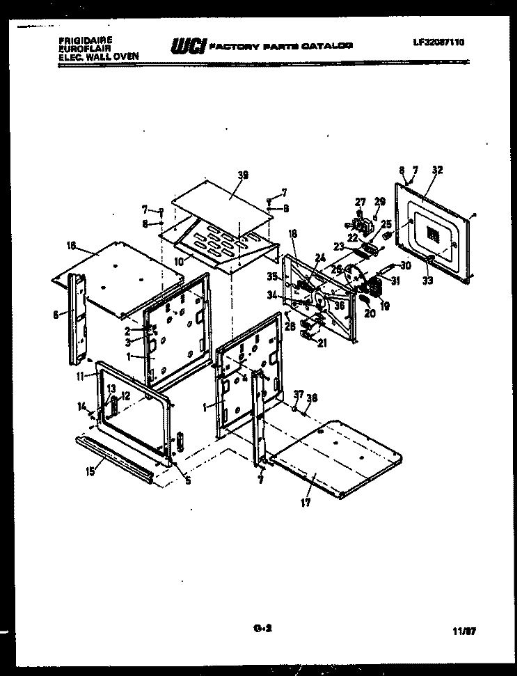 PANEL PARTS Diagram and Parts List for RGCF94EW BLACK  Frigidaire Wall Oven