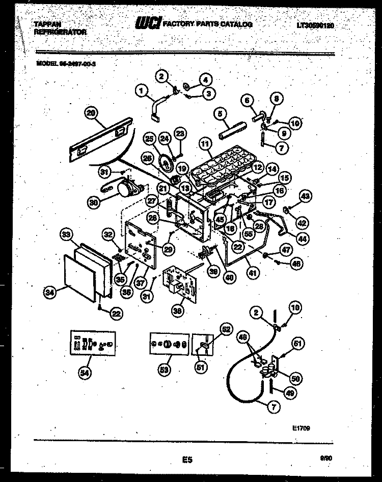 ICE MAKER AND INSTALLATION PARTS Diagram and Parts List for 95-2497-57-03  Tappan Refrigerator