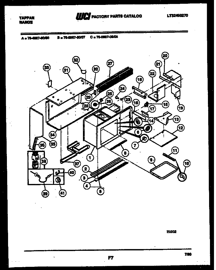 UPPER BODY PARTS Diagram and Parts List for 76-4667-00-08  Tappan Microwave Oven Combo