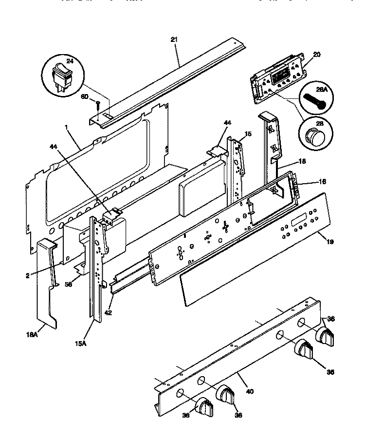 BACKGUARD Diagram and Parts List for TGF356BCWA  Tappan Range