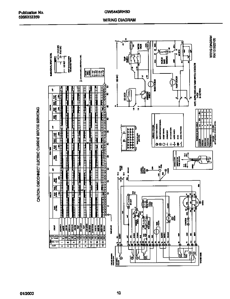 131822100 WIRING DIAGRAM Diagram and Parts List for GWS445RHS0  Gibson Washer