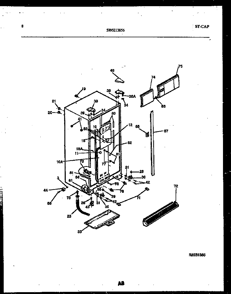 CABINET PARTS Diagram and Parts List for RS19F3WX1C  Gibson Refrigerator
