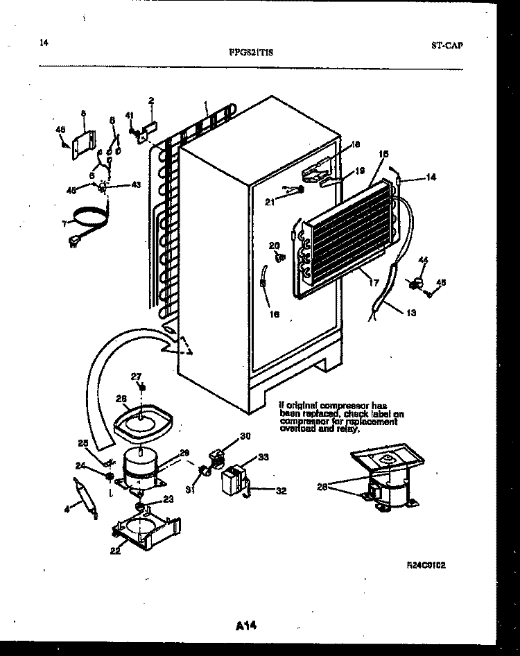 SYSTEM AND AUTOMATIC DEFROST PARTS Diagram and Parts List for FPGS21TISW0  Frigidaire Refrigerator