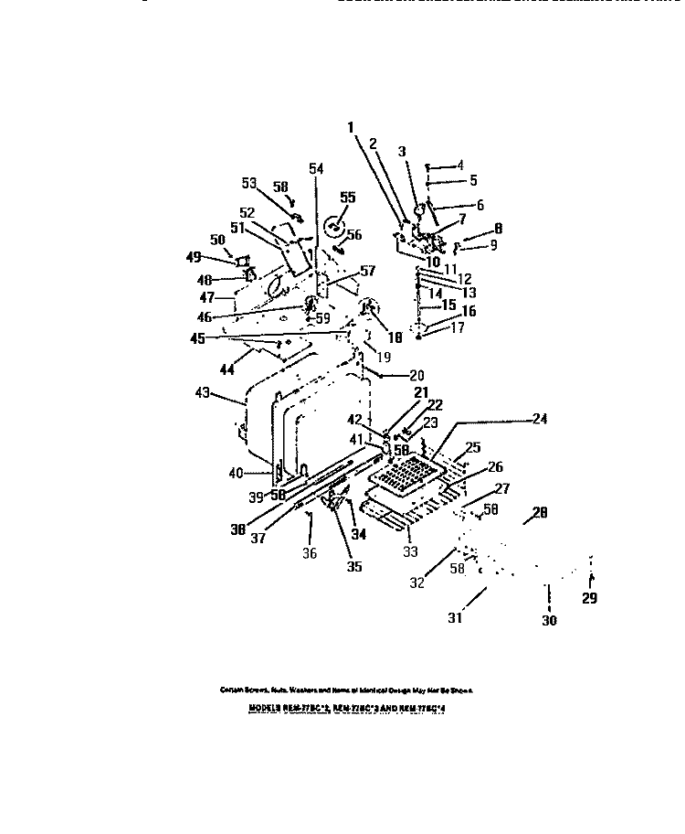 LINER, FAN MOTOR, BLADE, DUCTS, LAT Diagram and Parts List for REM77BCB3  Frigidaire Microwave Oven Combo