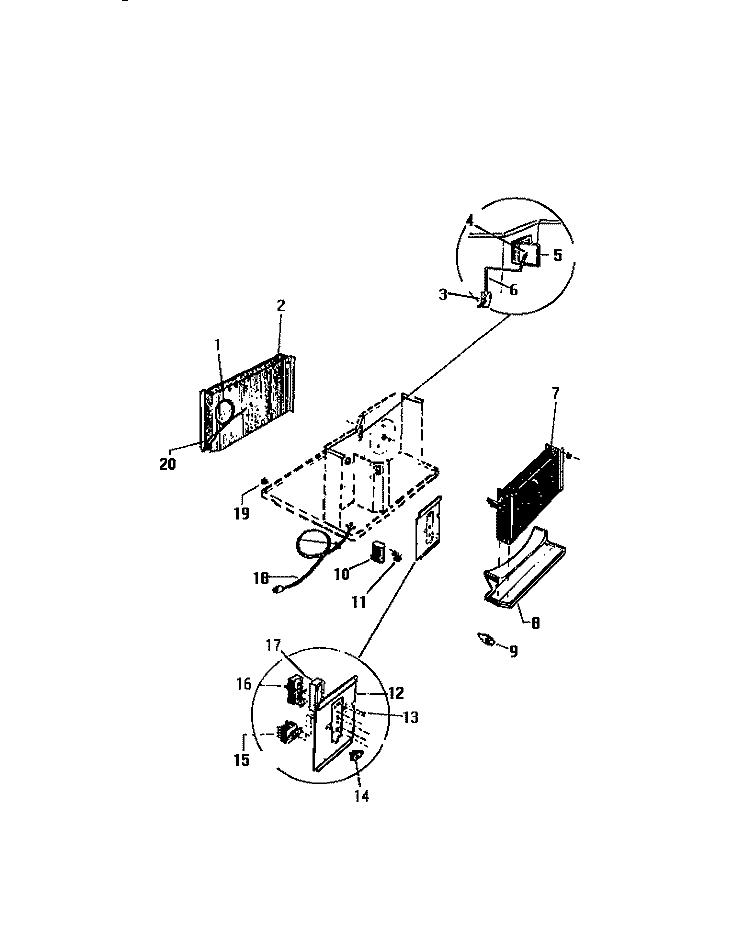CONTROLS Diagram and Parts List for AC089H1A2  Frigidaire Air Conditioner