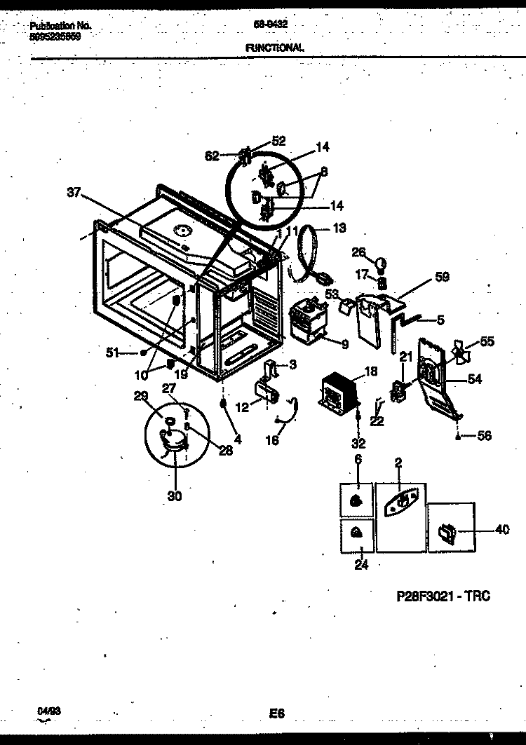 FUNCTIONAL PARTS Diagram and Parts List for 56-9432-10-06  Tappan Microwave