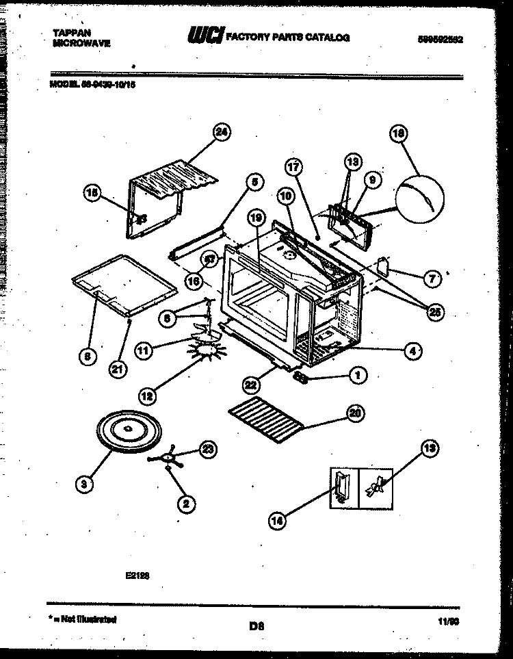 WRAPPER AND BODY PARTS Diagram and Parts List for 56-9439-10-15  Tappan Microwave