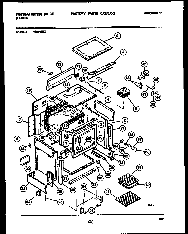 BODY PARTS Diagram and Parts List for KS860NKW3  Frigidaire Range