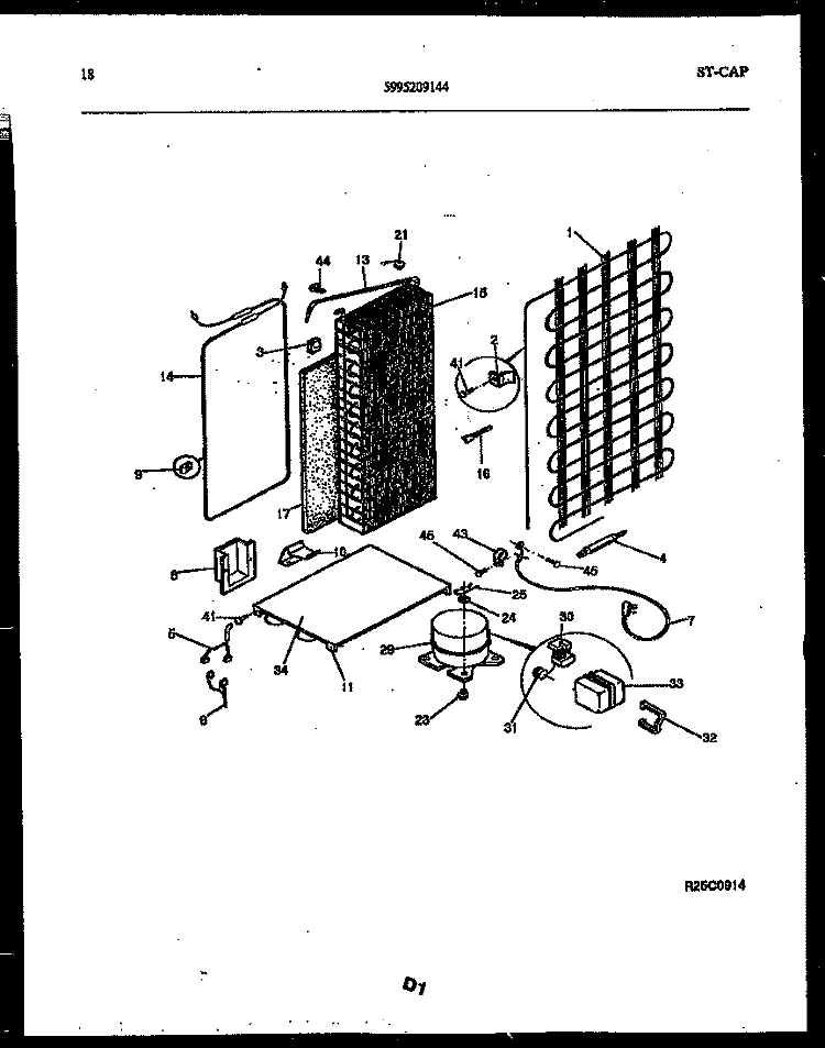 SYSTEM AND AUTOMATIC DEFROST PARTS Diagram and Parts List for RS22F8DX1B  Gibson Refrigerator