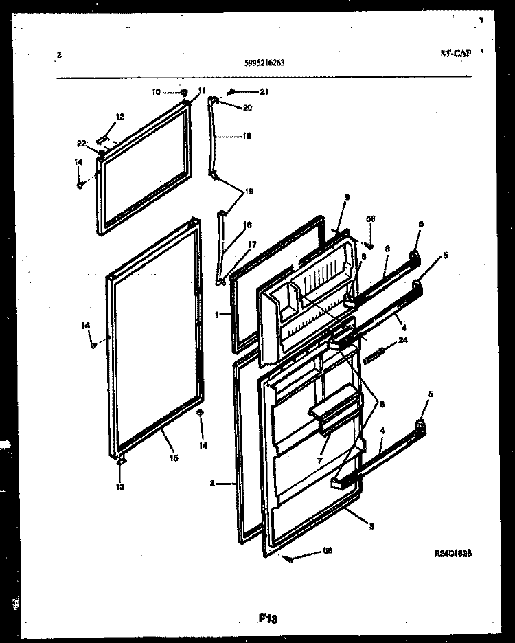 DOOR PARTS Diagram and Parts List for RT19F5WX3B  Gibson Refrigerator