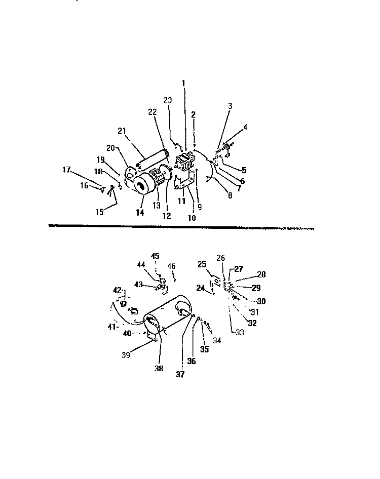 BLOWER & HEATER HOUSING COMPONENTS Diagram and Parts List for DEA600A1D  Kelvinator Dryer