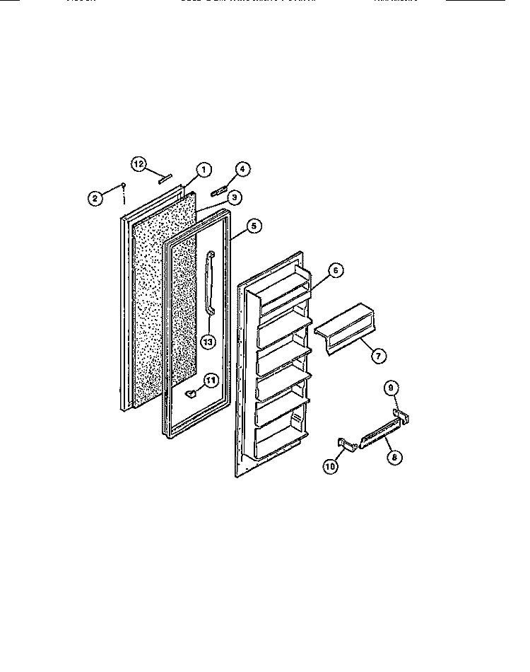 REFRIGERATOR DOOR Diagram and Parts List for RS22F7YU1D  Gibson Refrigerator