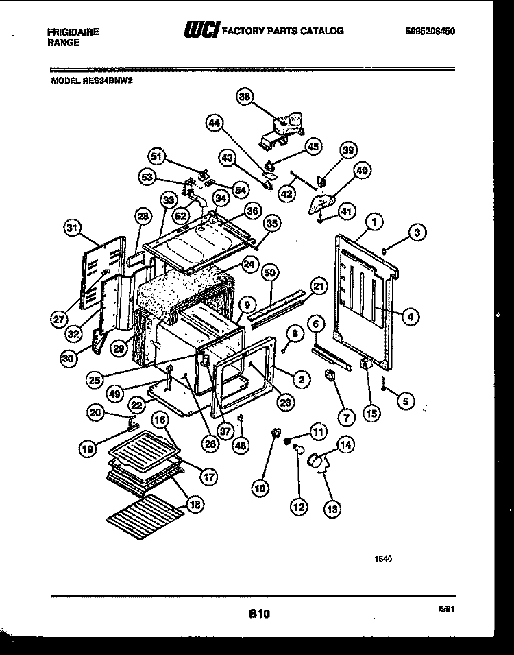BODY PARTS Diagram and Parts List for RES34BNL2  Frigidaire Range