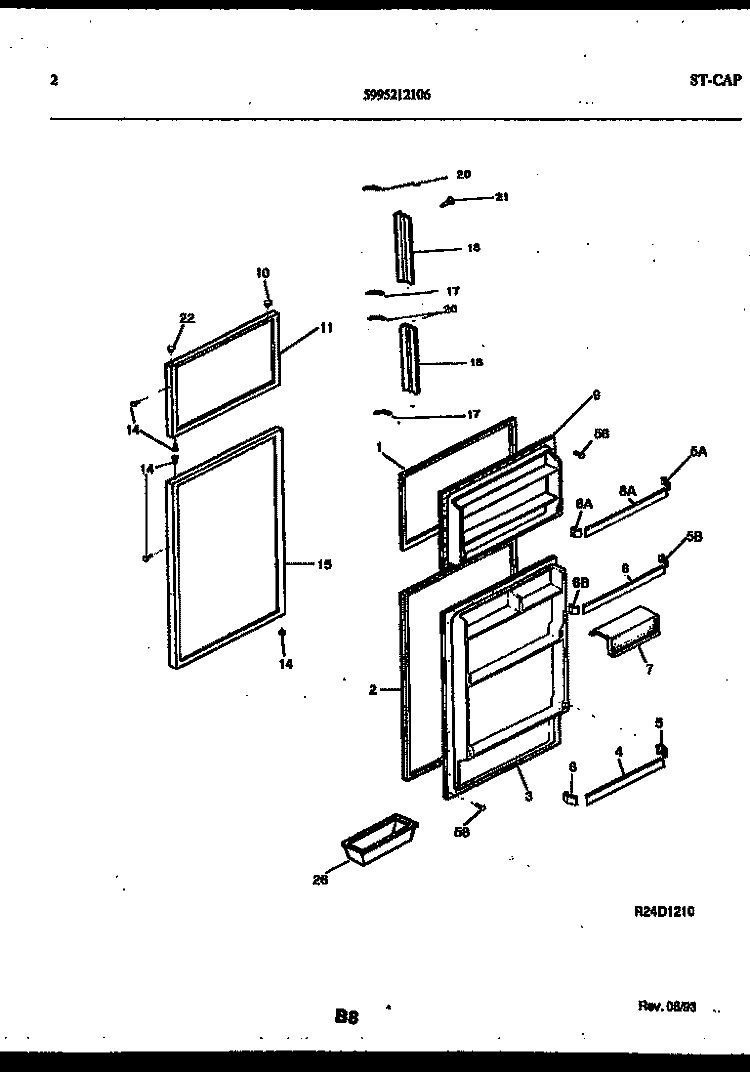 DOOR PARTS Diagram and Parts List for ATG150NCD0  Frigidaire Refrigerator