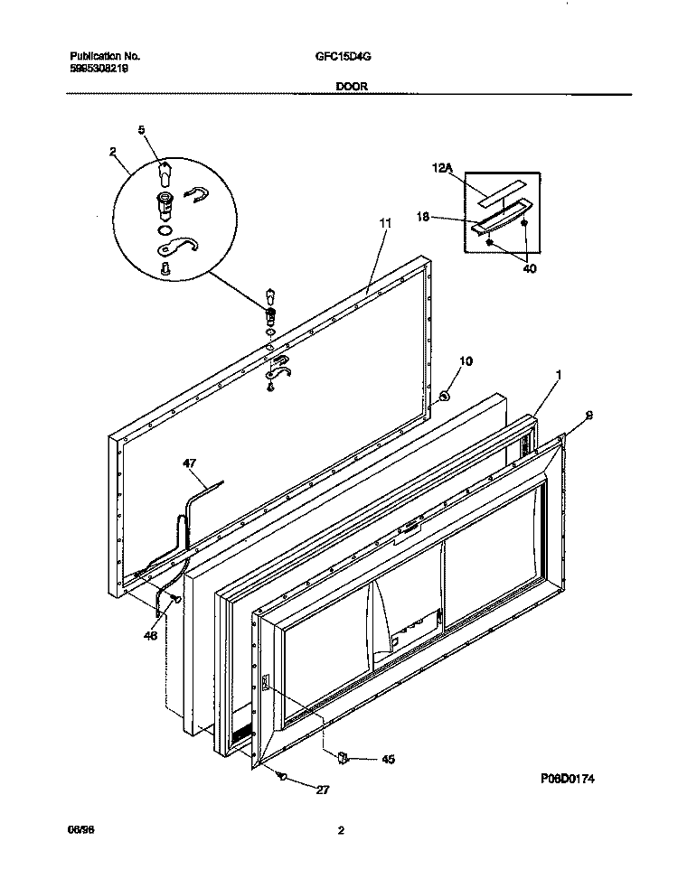 DOOR Diagram and Parts List for GFC15D4GW1  Gibson Freezer