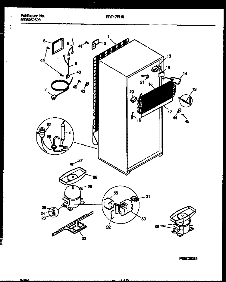 SYSTEM AND AUTOMATIC DEFROST PARTS Diagram and Parts List for FRT17PHAW0  Frigidaire Refrigerator