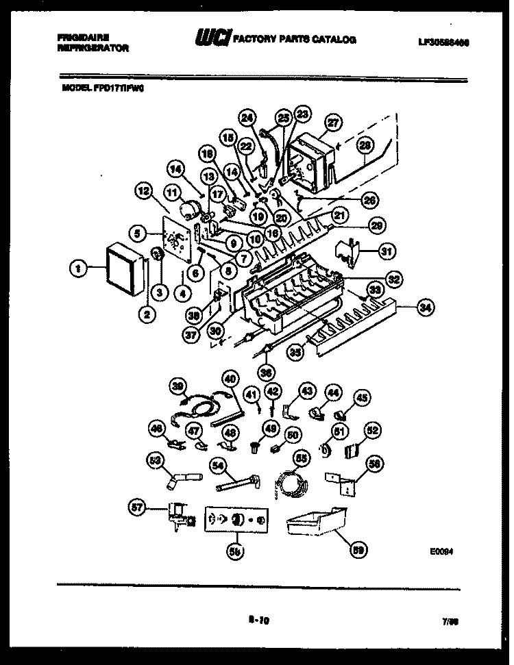 ICE MAKER AND INSTALLATION PARTS Diagram and Parts List for FPD17TIFA0  Frigidaire Refrigerator