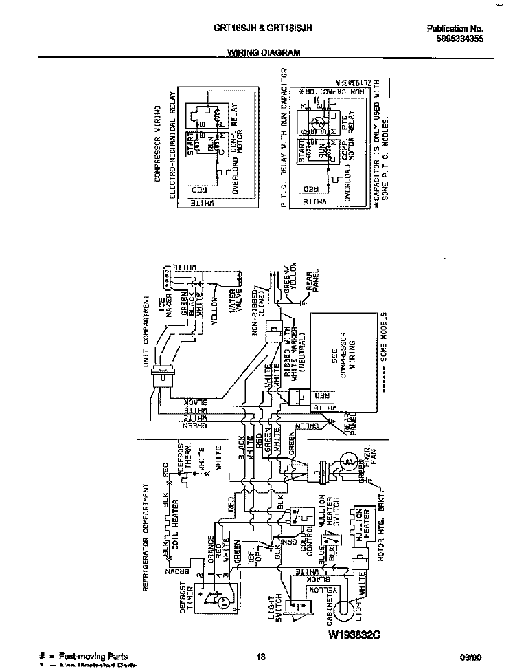 WIRING DIAGRAM Diagram and Parts List for GRT18ISJHD1  Gibson Refrigerator