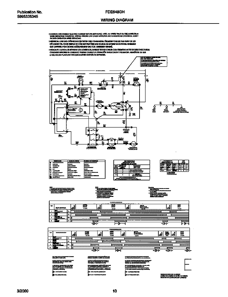 131826200 WIRING DIAGRAM Diagram and Parts List for FDE648GHT0  Frigidaire Dryer