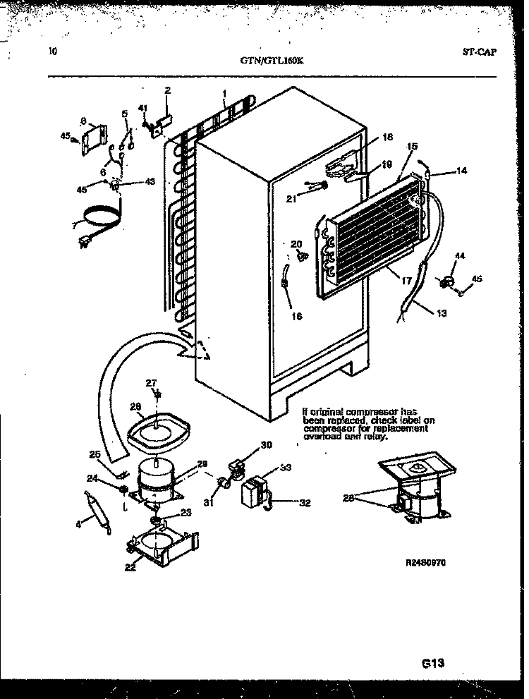 SYSTEM AND AUTOMATIC DEFROST PARTS Diagram and Parts List for GTL160HK0  Frigidaire Refrigerator