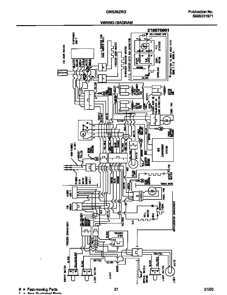 WIRING DIAGRAM Diagram and Parts List for GRS26ZRGD2  Gibson Refrigerator