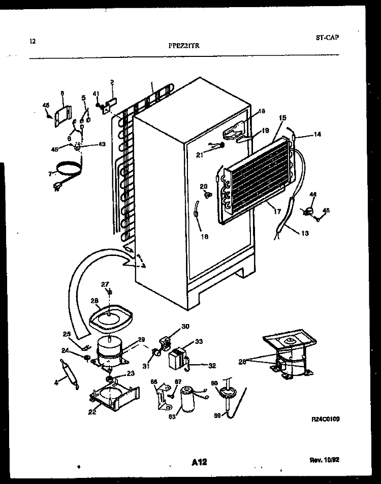SYSTEM AND AUTOMATIC DEFROST PARTS Diagram and Parts List for FPEZ21TRW0  Frigidaire Refrigerator