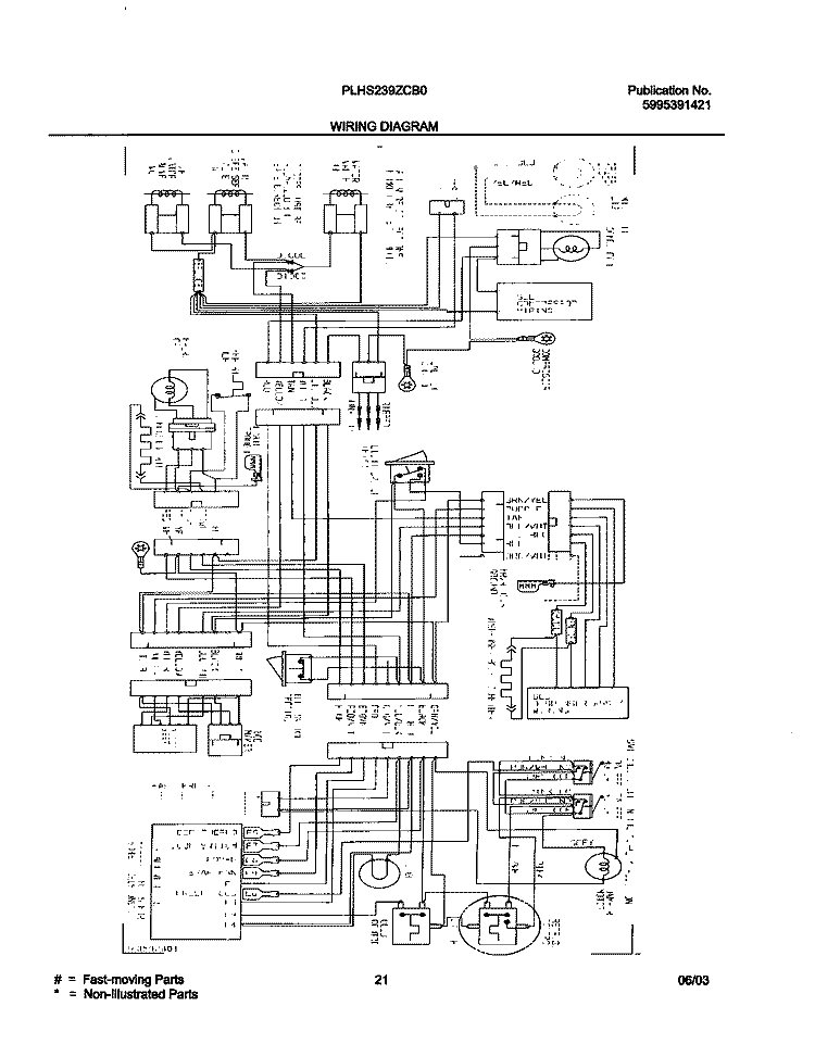 WIRING DIAGRAM Diagram and Parts List for PLHS239ZCB0  Frigidaire Refrigerator