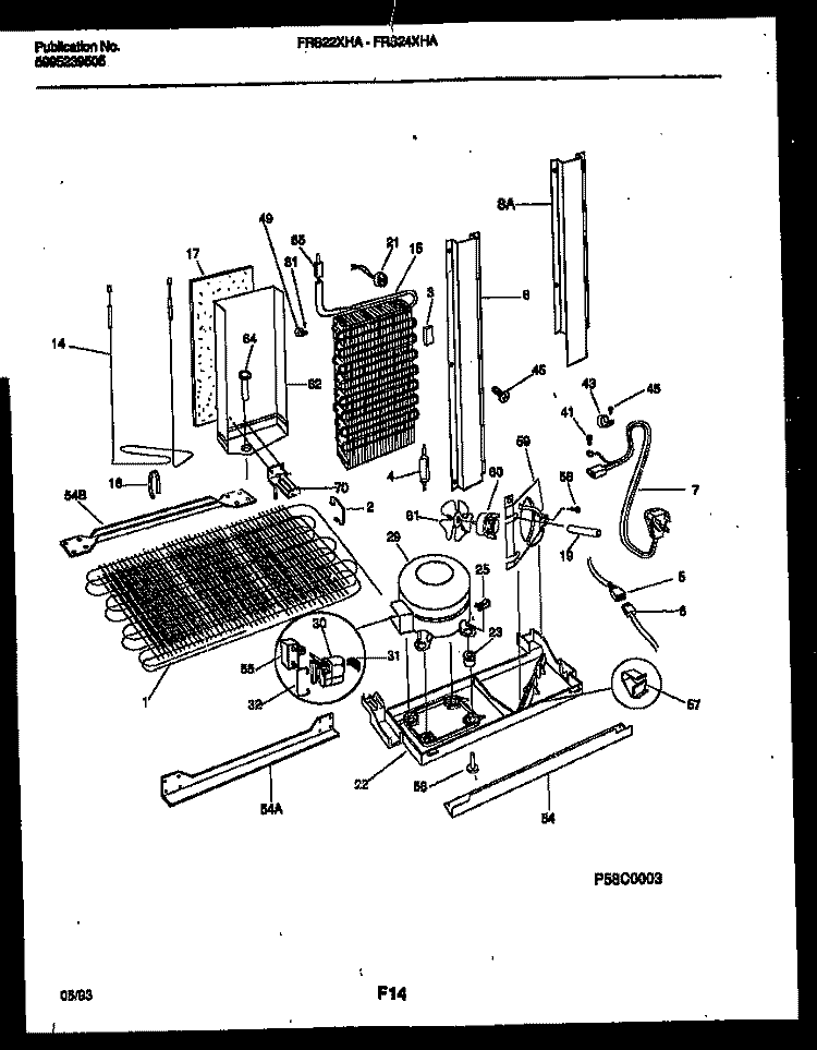 SYSTEM AND AUTOMATIC DEFROST PARTS Diagram and Parts List for FRS22XHAB0  Frigidaire Refrigerator
