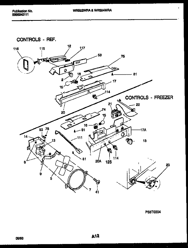 REFRIGERATOR CONTROL ASSEMBLY, DAMP Diagram and Parts List for WRS24WRAW1  Frigidaire Refrigerator