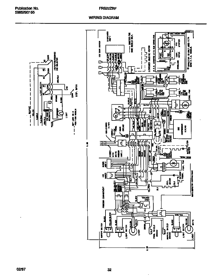 WIRING DIAGRAM Diagram and Parts List for FRS22ZRFD0  Frigidaire Refrigerator