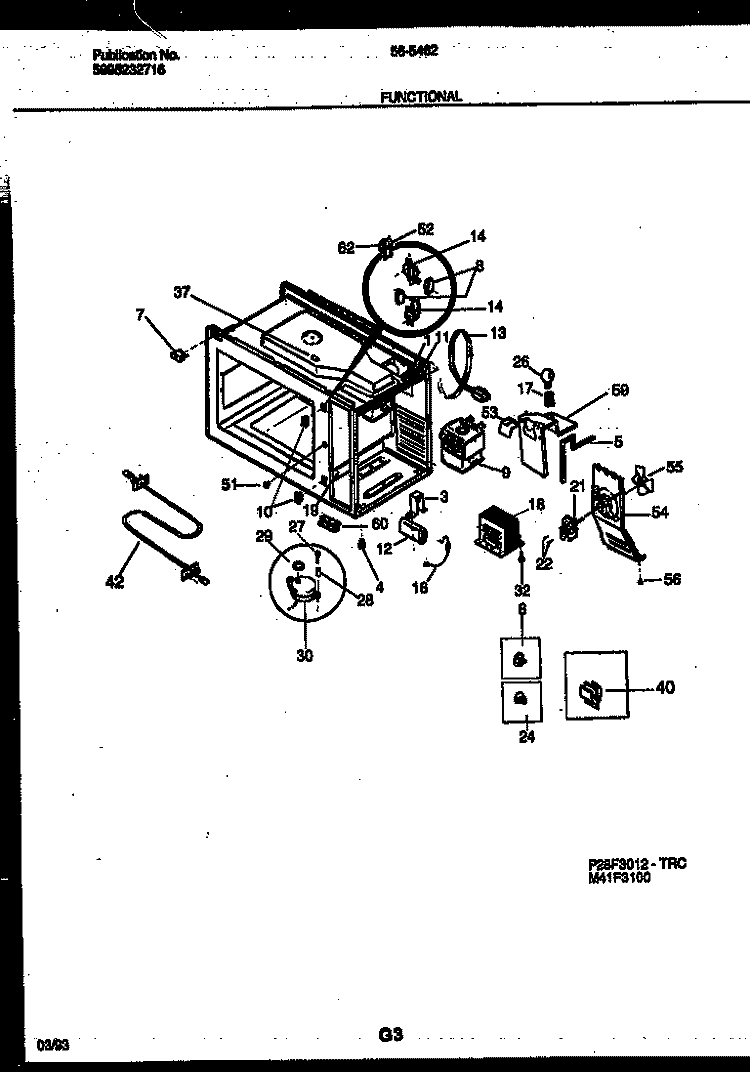 FUNCTIONAL PARTS Diagram and Parts List for 56-9532-10-03  Tappan Microwave